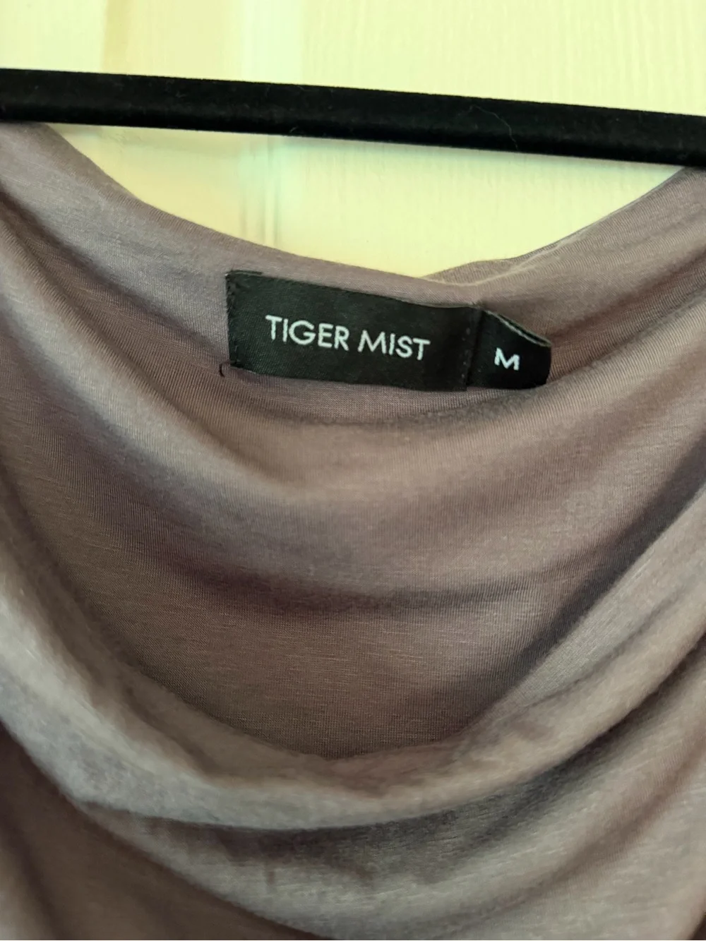 Tiger Mist Draped Cowl Neck Top - Dusty Mauve